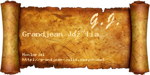Grandjean Júlia névjegykártya